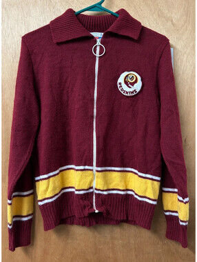 Vintage Sears Redskins Maroon Size 18/34 Zip-Up Sweater